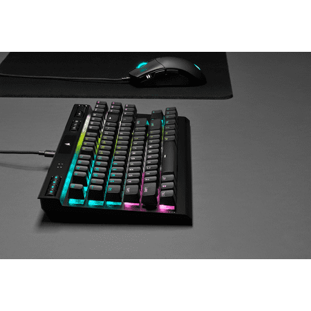 CORSAIR - K70 RGB TKL Wired Optical-Mechanical OPX Linear Keyswitches Gaming Keyboard with 8000Hz Polling Rate - Black