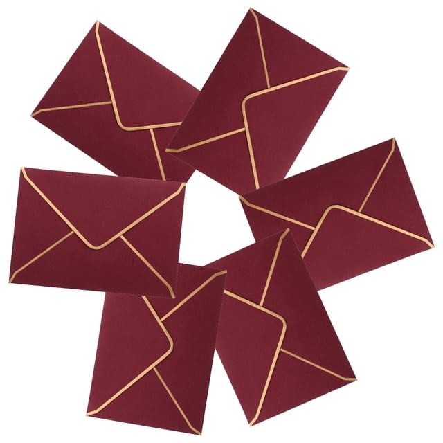 IFANLANDOR 10Pcs Dark Red Invitation Envelope for Bridal Shower Wedding Party Paper