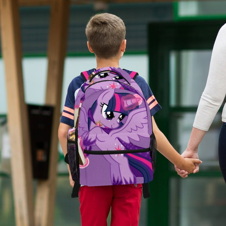 Replar My Little Pony Twilight Sparkle Casual Travel Backpack with Water Bottle Pocket Backpack and Pencil Bag Combination Stiff Shoulders Bag Suitable for Adults and Children Walmart