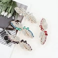 thumbnail image 3 of 4 Pack Luxury Glitter Sparkly Jeweled Gems Korean Decorative Crystals Rhinestone Leaf Metal French Barrettes Alligator Snap Hair Clips Headpieces Accessories for Women Girls, 3 of 6