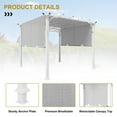 thumbnail image 5 of INTER HUT 10' x 10' Gray Steel Pergola, with Retractable Texilene Canopy, 5 of 6