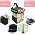 thumbnail image 2 of Eiffel Tower Foldable Mini Trash Can for Car with Lid, Leak-Proof, and Hanging Storage Bag - Car Trash Can, 2 of 6