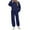 A-Navy, variant on Women's Autumn Winter Casual Two Piece Hooded Sportswear Tracksuit Set with Long Pants for Everyday Wear Purple,2X-Large
