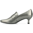 thumbnail image 2 of Journee Womens Celina Medium and Wide Width Kitten Heel Loafer Square Toe Pumps, 2 of 9