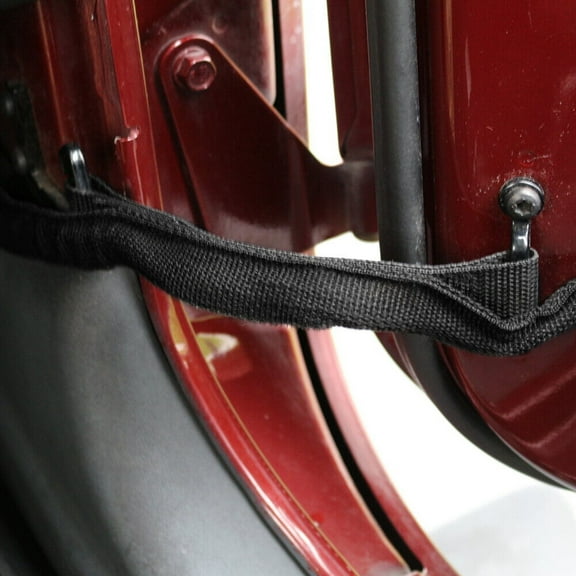 Furulu Door Limiting Straps for Jeep Wrangler JK JKU Door Strap with Zipper Black 2Pcs