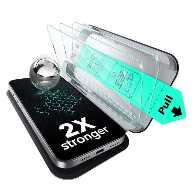 Protector de pantalla ESR para iPhone 14 Pro Max, vidrio 9H, paquete de 3