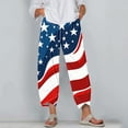 thumbnail image 3 of Hvot&aat Women's Harem Pants Red Galaxy Nebula Independence Day Printed Trousers High Waisted Jogger, 3 of 5