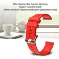 thumbnail image 2 of Cateissary 10 colores correa de reloj de silicona correa de inteligente correa de silicona reemplazo para Garmin/HUAWEI/Samsung 20mm Relojes inteligentes rojo, 2 of 6