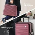 thumbnail image 6 of 2 Pcs Luggage Sets, 20 Inch Front Open Luggage with Wheels, Front Pocket and USB Port, Hard Shell Suitcase, Carry-on Luggage for Travel Woman Men, 6 of 9