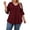 Red, variant on Bukemao Women's Plus Size 3/4 Length Sleeve Top – Dressy Casual Blouse with Ruffle V Neck Shirt