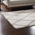 thumbnail image 7 of Modway Toryn Diamond Lattice 8x10 Shag Area Rug in Ivory and Gray, 7 of 7
