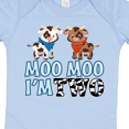 thumbnail image 4 of Inktastic Moo Moo I'm 2 with Cute Holstein Cows Boys or Girls Baby Bodysuit, 4 of 5