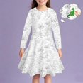 thumbnail image 1 of LOVZFMLL Robe de Noël Imprimée à Manches Longues Extensible Ligne A Robe de Récital Scolaire Robe à Manches Longues Col Rond, 1 of 8