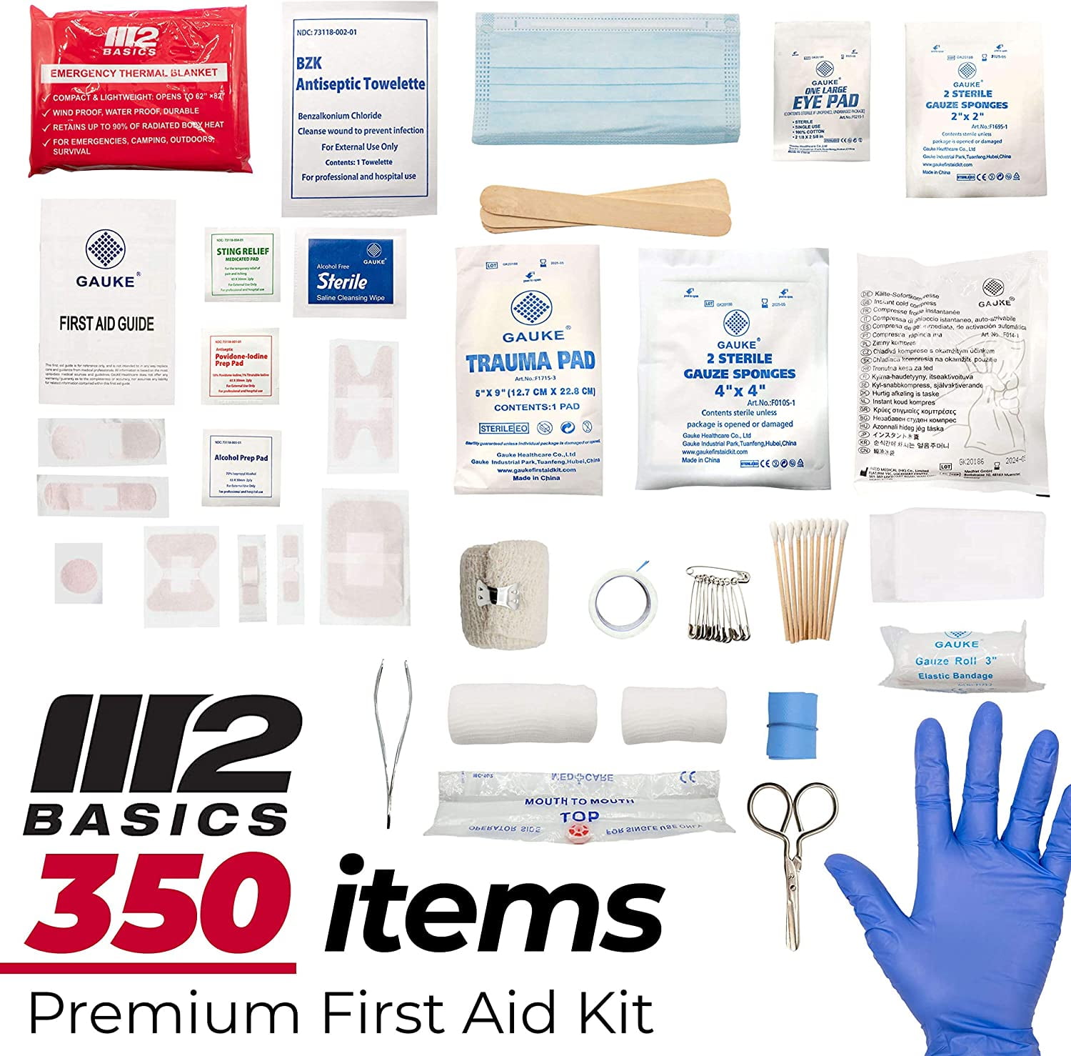 Professional 350 Piece Emergency First Aid Kit | Business & Home Medical Supplies
