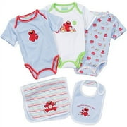 Sesame Beginnings - Baby Elmo 3-Pack Bodysuits, Bib and Burp Cloth