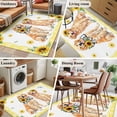 thumbnail image 6 of Cute Dog Washable Area Rugs 4'x6', Sunflower Daisy Yellow Plaid Summer Field Animal Low Pile Throw Living Room Rug Non-Slip Sturdy Edge Binding Carpet for Indoor Entryway Bedside Kitchen, 6 of 9