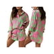 thumbnail image 4 of VISgogo Conjunto casual de 2 piezas para mujer, camisa de manga larga con botones y pantalones cortos con estampado tropical VISgogo moda, 4 of 5