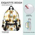 thumbnail image 5 of Sunflower White Pattern Cute School Backpack Bag for School with Padded Back and Adjustable Shoulder Straps 15.25"x11.5"x5.25", 5 of 5