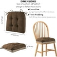 thumbnail image 2 of Chair Cushions for Dining Chairs Set of 4 Office Chair Cushion 18x18x3 Inches Kitchen Chair Pads Soft and Comfortable Seat Cushion with Ties and Non Slip Backing, Coffee, 2 of 6