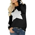 thumbnail image 1 of Seyurigaoka Women Autumn Loose Sweater Star Print Pattern Long Sleeve Crew Neck Casual Fashion Knitwear, 1 of 9