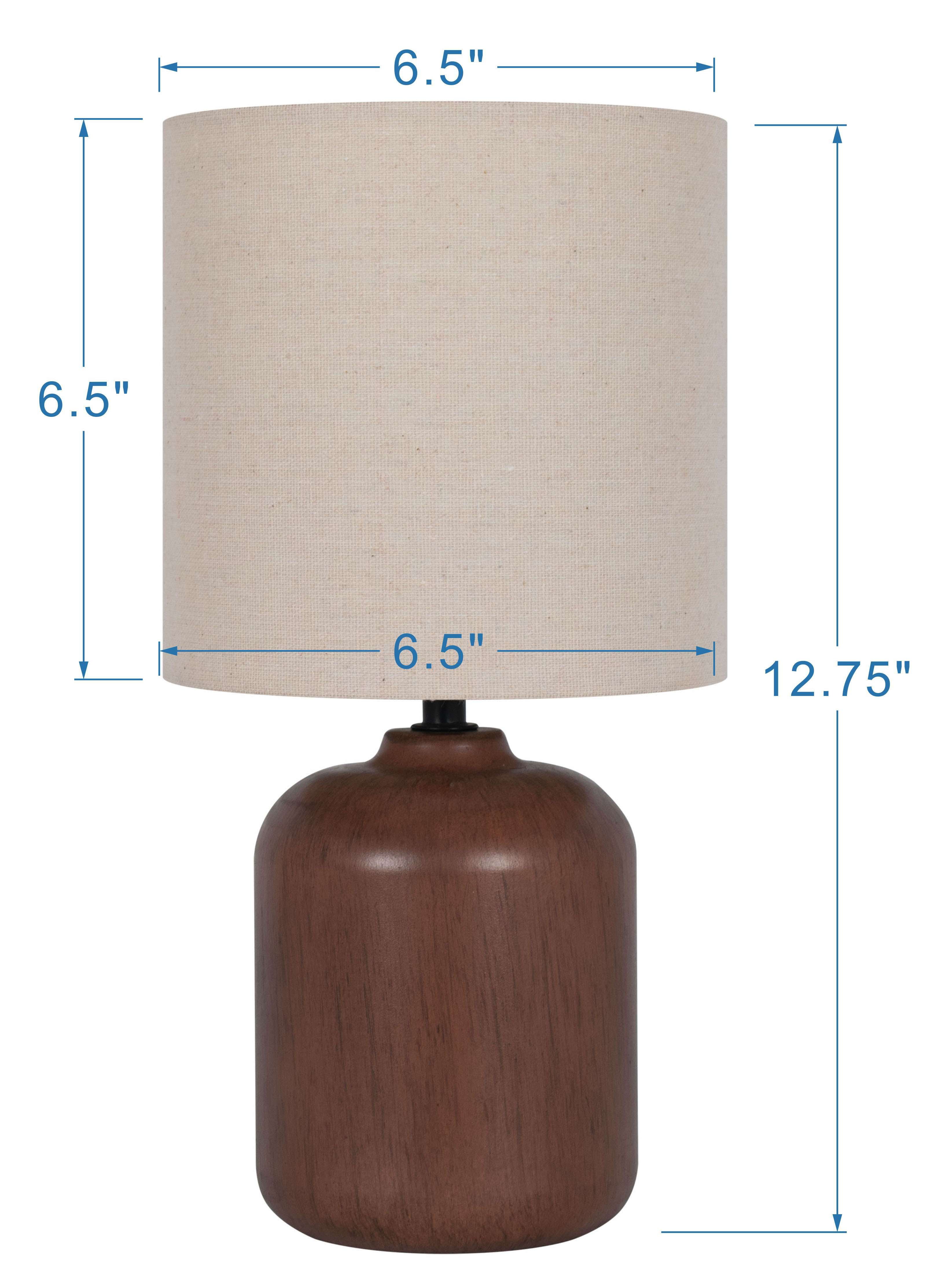 (4 pack) Mainstays 12.75” Traditional Faux Wood Table Lamp with Oatmeal Linen Shade