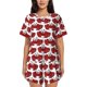 thumbnail image 1 of Balery Cute Red Crab Conjunto de Pijama para Mujer con Estampado, Dos Piezas de Manga Corta y Shorts, Ropa de Dormir Suave con Cuello Redondo y Bolsillos-XX-Large, 1 of 6