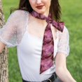 thumbnail image 5 of Tinted Cloth Long Strip Silk Scarf 46.9in×3.1in Soft, Silky, Shiny, Dustproof And Sunscreen For Daily Out Date Travel Photos Purple Red Marble, 5 of 6