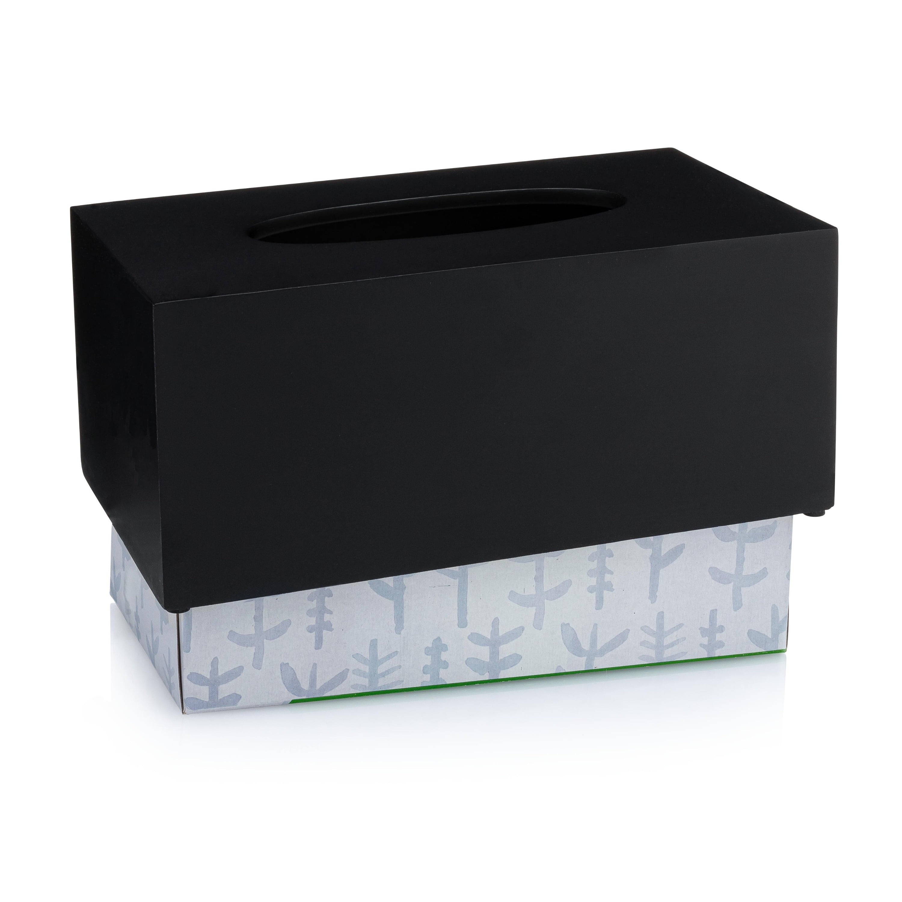 Rubber-Coated Black Tissue Box Cover + Reviews
