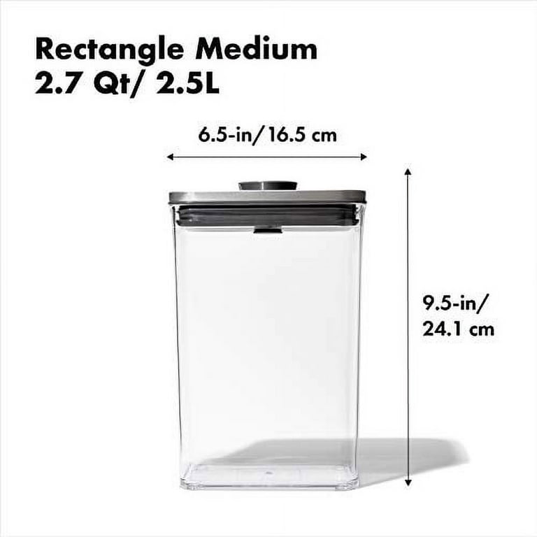 OXO Clear Plastic Container with Lid, Tall 2.2 Liters Food Storage Pasta  Long