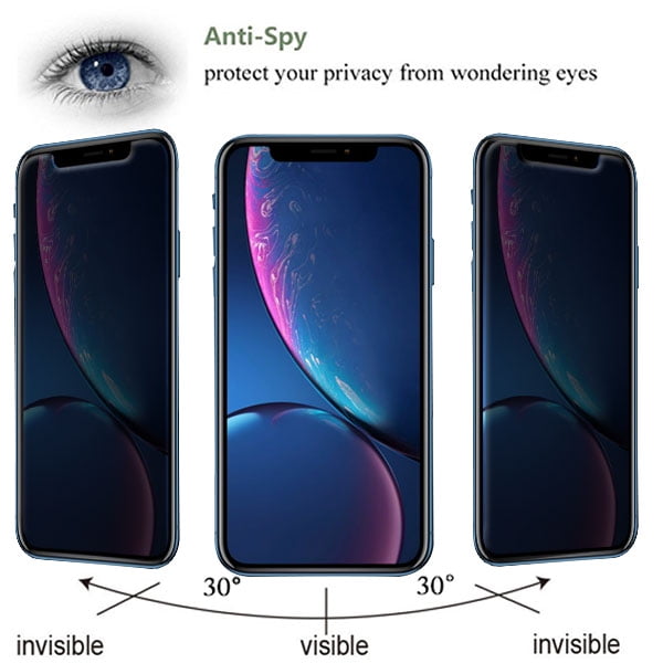 Apple Iphone 11 Privacy Screen Protectors 9h Hardness Anty Spy Tempered Glass Screen Protector 2 5d 3d Touch Anti Scratch Bubble Free Black Tinted Privacy Glass For Apple Iphone 11 6 1