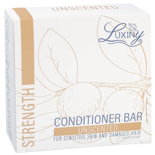 Barras acondicionadoras naturales sin fragancia Luxiny para cabello fabricadas en EE. UU., una barra acondicionadora sin sulfato para hasta 70 usos en casa o como acondicionador de viaje, dañado al ca