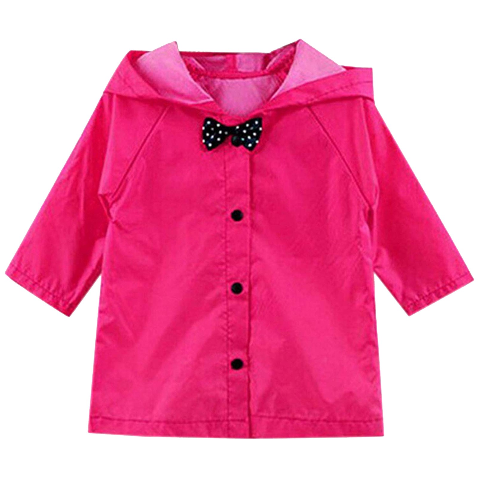 Hontri Raincoat Kids Kids Hooded Button Down Long Jacket Bow Rainwear ...