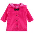 thumbnail image 5 of yinguo kids hooded button down long jacket bow rainwear lightweight raincoat red m, 5 of 5