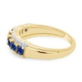 thumbnail image 4 of AFFY 0.70CT Blue Sapphire With White Natural Diamond Wedding Band Ring in 14k Yellow Gold over Silver-8.5, 4 of 7