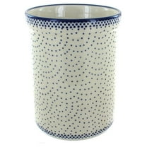 Blue Rose Polish Pottery Small Dots Utensil Jar