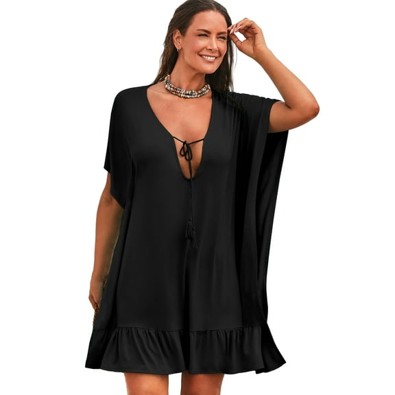 Swimsuits for All Women's Vienna Ruffle Cover Up Tunic