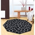 thumbnail image 3 of Furnish My Place Giraffe Black Grey Area Rug, Animal Print Area Rug, Pet-Friendly Rug, Baby Nursery Mat, Indoor Area Rug, Perfect for Living Room, Playroom, 3' Octagon - Set of 5, 3 of 5