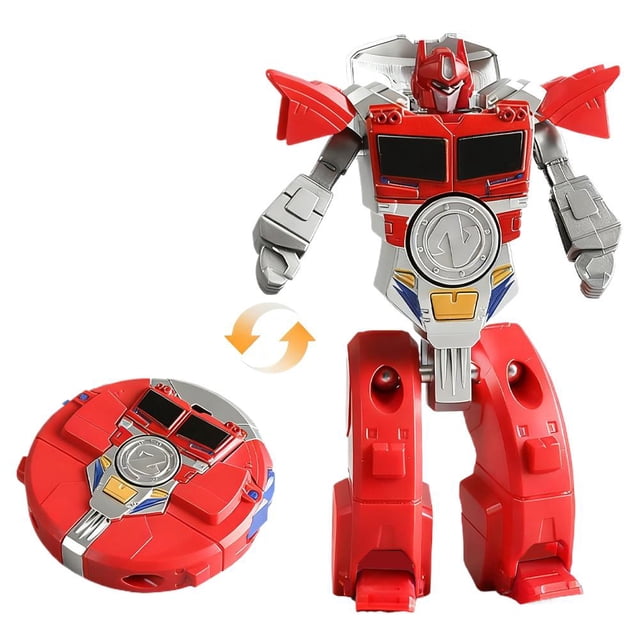 Transformable Fidget Spinner Robot Toy, ABS Plastic Stress Relief Sensory Toys for Kids & Adults, Dual-Form Design, Smooth Bearing, Blue Red Black, 2.76-Inch