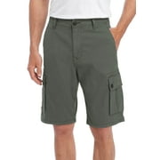 New Lucky Brand Mens Dark Green Stretch Sateen Cotton Cargo Shorts Sz 36W 5439-4