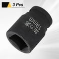 thumbnail image 3 of Uxcell 3pcs 4 Point Square Socket 1/2" Drive 19mm Metric CR-V Impact Wheel Socket, 3 of 7