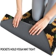 thumbnail image 3 of Black Green Leaf Sunflower Pattern Hot Yoga Mat Towel Non Slip for Hot Yoga - Quick-Drying Yoga Mat Cover with 4 Corner Pockets with Travel Bag - Hot Yoga Towel Non Slip 74"x26", 3 of 6