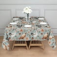 thumbnail image 3 of Light Blue Chicken Floral Pattern Square Tablecloth,Waterproof Square Table Cover,Wipeable Spillproof Washable Table Cover for Home Kitchen Party Decor 42"X42"(107x107cm), 3 of 6