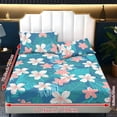 thumbnail image 6 of Xoenoiee Tropical Plumeria Flower Palm Leaves Pattern Bed Sheet Set 3 Pieces Soft Microfiber Bedding Sheet Set, Deep Pocket, Stain, Fade & Wrinkle Resistant for Bedroom Decor, Queen Size, 6 of 7
