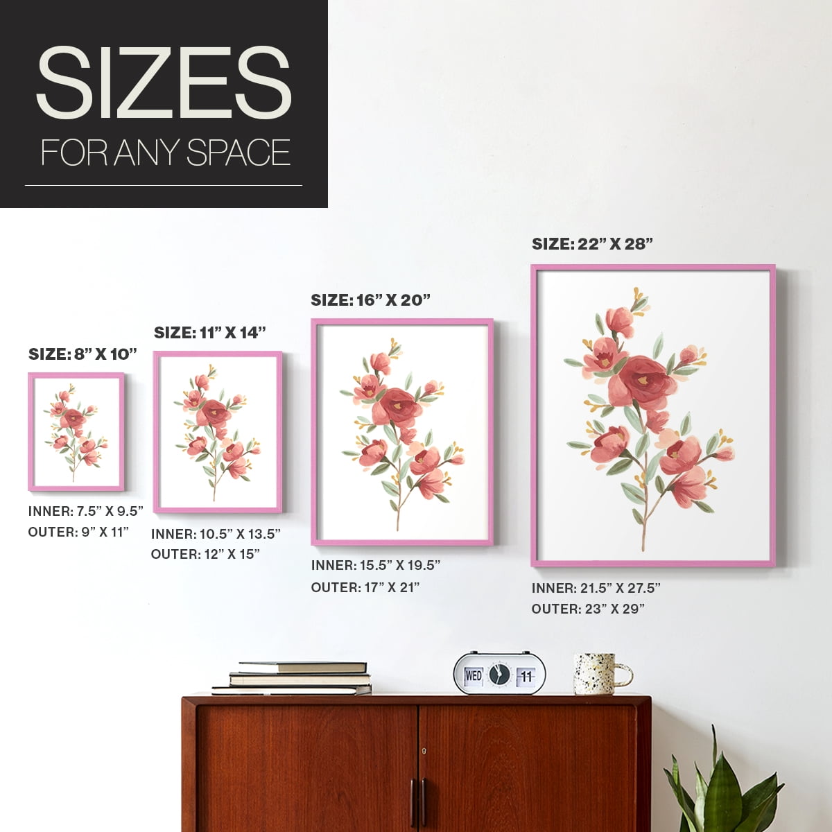 Wildflower Sprig IV Framed Print - Solid Wood in Single Picture Frame Solid Wood 2 Framed Print