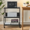 thumbnail image 4 of VECELO Printer Stands with Charging Station, Large Rolling Printer Cart with Wheels, 3-Tier Printer Table with Power Outlet USB Port, Printer Shredder Stand for Home Office, Black, 4 of 9