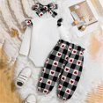 thumbnail image 6 of TOWED22 Infant Girl Clothes Long Sleeve Ruffle Bodysuit Pants Bow Headband Sets Fall Winter Spring Outfits,3-6 M, 6 of 8