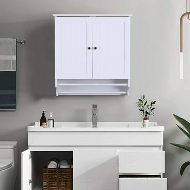 Mainstays Bathroom Wall Mounted Storage Cabinet with 2 Shelves ...