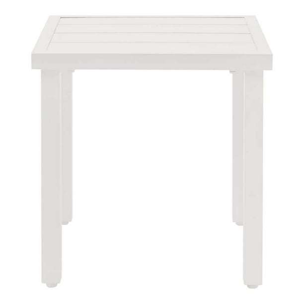 Cooper Springs White Square Metal Slatted Top Outdoor Dining Table Walmart Com Walmart Com