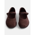 thumbnail image 4 of Wonder Nation Toddler, Little and Big Girls Faux Suede Whipstitch Ballet Shoes, 4 of 4