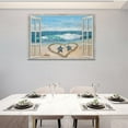 thumbnail image 2 of Beach Bathroom Decor Wall Art Ocean Wave Seascape Canvas Painting Prints Coastal Sea Turtle Pictures Wall Decor Modern Artwork Home Decoration for Bathroom Bedroom Living Room, 2 of 3